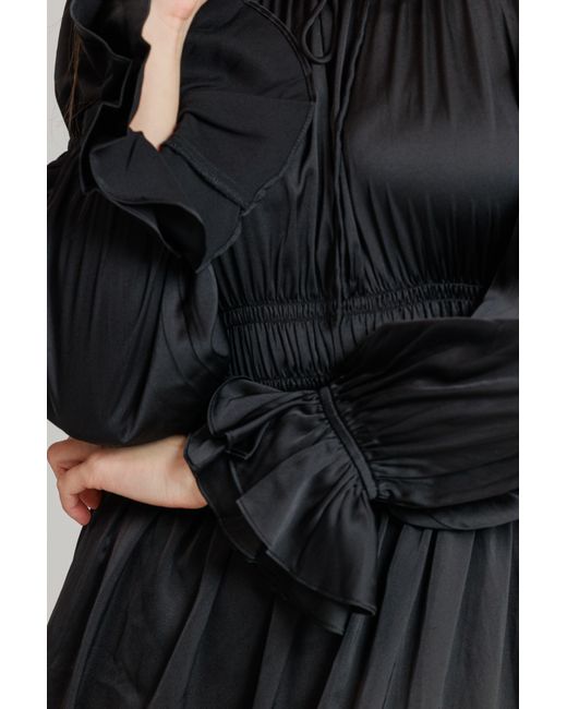 Lou&Up (Formerly Loup Clothing) Black Satin Smock Dress