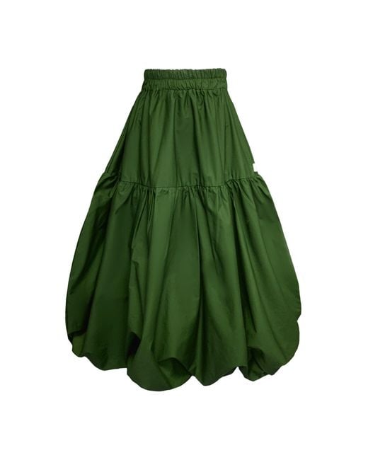 Frock Tales Green Mylar Puffball Midi Skirt