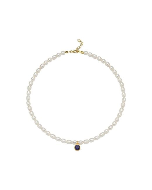 LINYA JEWELLERY Metallic Cosmic Big Pearl Zodiac Necklace Birthtone
