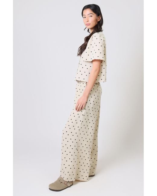 Traffic People Natural Neutrals Spanish Harlem Cream And Polka Dot Rene Trousers