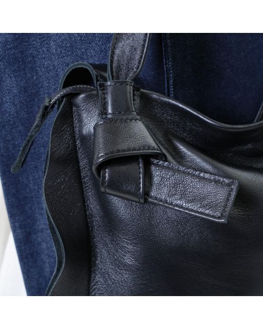 Metamorph Black Genuine Leather Tote Bag
