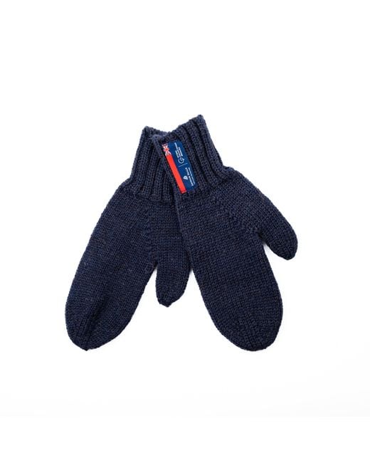 Arthur Beale Blue Maritime Wool Mitten for men