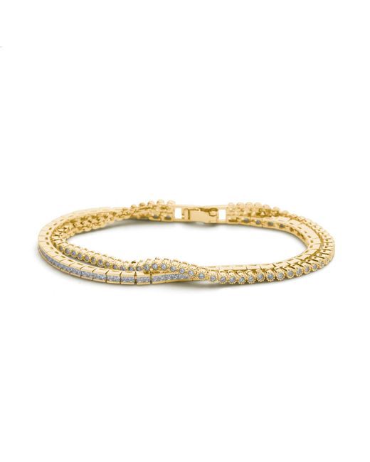 Shabella Nyc Metallic Dual Chain Tennis Bracelet