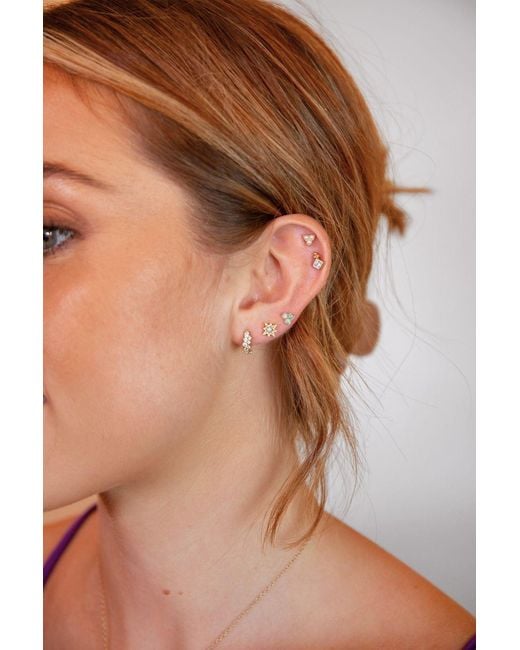 Claire Hill Designs Metallic Triple Opal Mini Stud Earrings