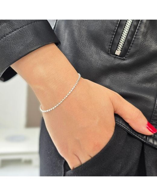 Harfi Metallic Ball Bead Chain Minimalist Dainty Sterling Bracelet