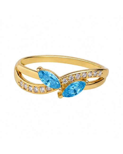 Belinda Jewelz Blue Swiss Marquise Bypass Birthstone Ring