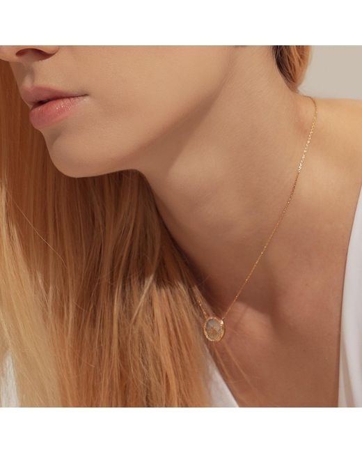 BLOOMTINE | Earth Angel HQ Metallic Loves Frequency 18K Solid Natural Diamond & Mother Of Pearl Heartbeat Necklace