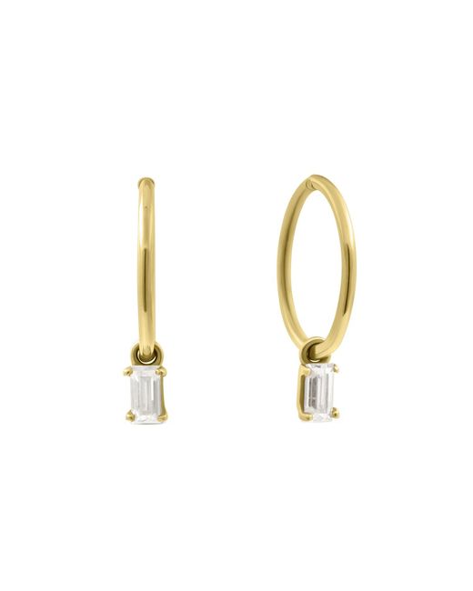 Lee Renee Metallic Baguette Clicker Hoop Earrings