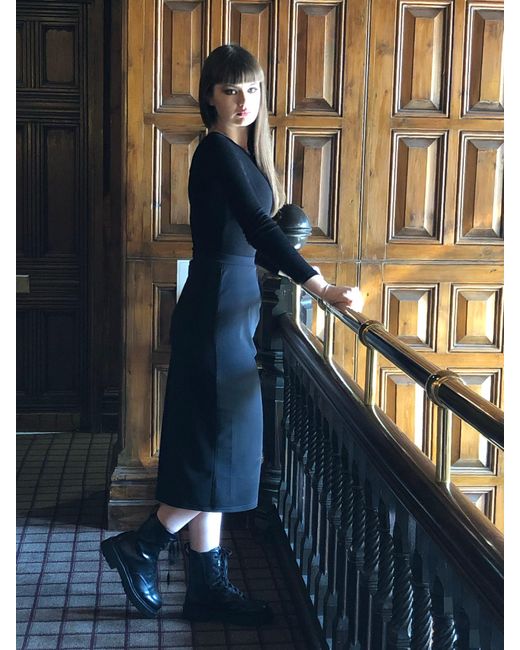 Frock Tales Black Below The Knee Shobhana Skirt