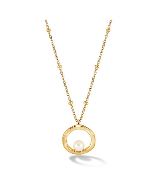 Dower & Hall Metallic Open Circle Pearl Pendant