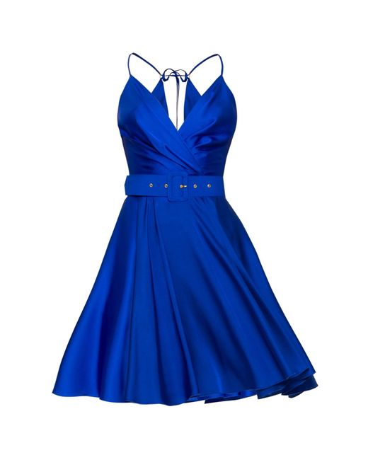 Angelika Jozefczyk Blue Satin Mini Dress