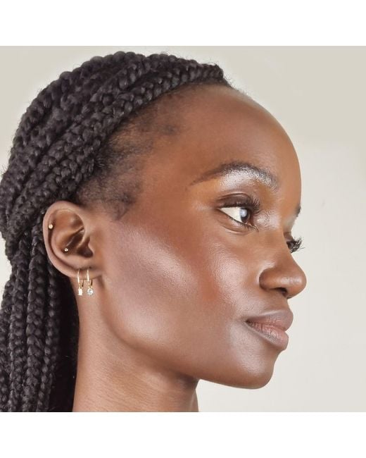Lee Renee Metallic Aquamarine Clicker Hoop Earrings
