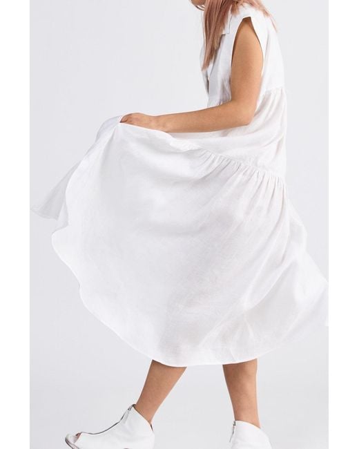 Dref White Campari Linen Dress