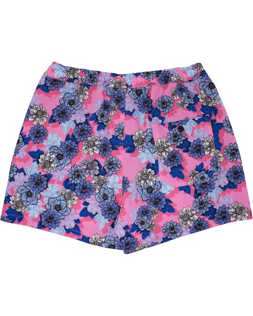 Lords of Harlech Purple Quack Snap Floral Swim Short for men