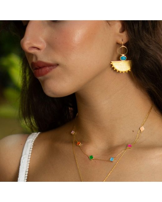 Ebru Jewelry Metallic Cleopatra Sunburst Earrings
