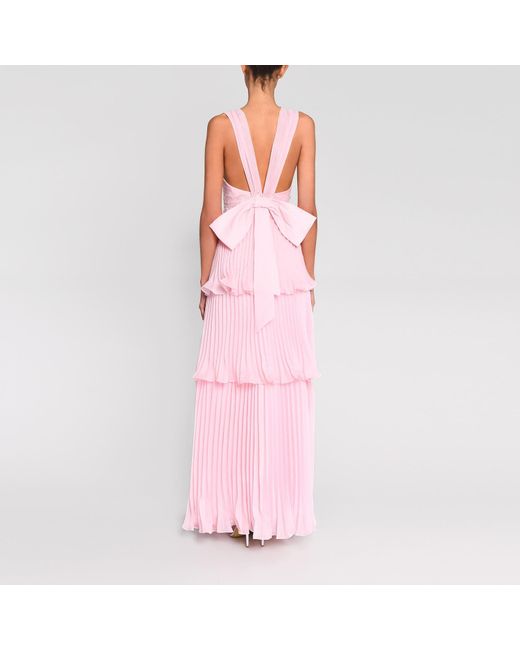 Light Pink Organza Plunge Front Tie 