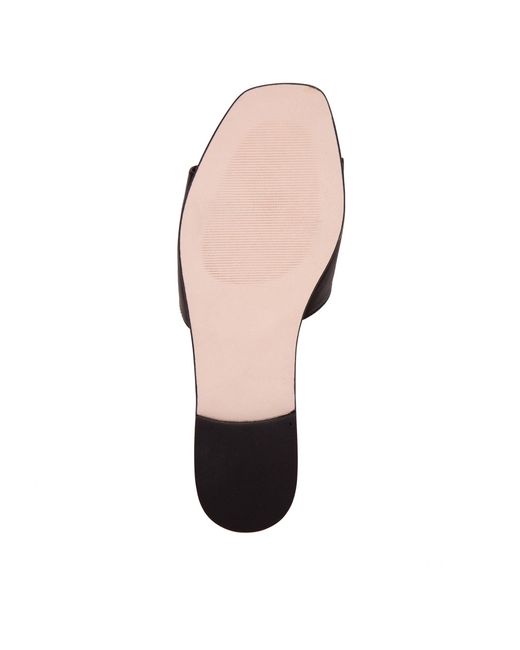 Beautiisoles by Robyn Shreiber Made in Italy Black Adeline Leather Flat Sandal Comfortable & Sexy Work & Valentine Evening Slide