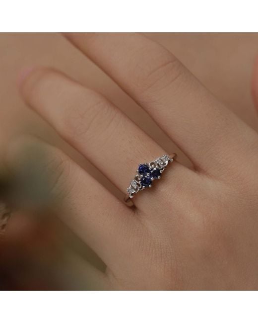 Azura Jewelry New York Blue Sapphire Of The Waterborn Ring Vermeil