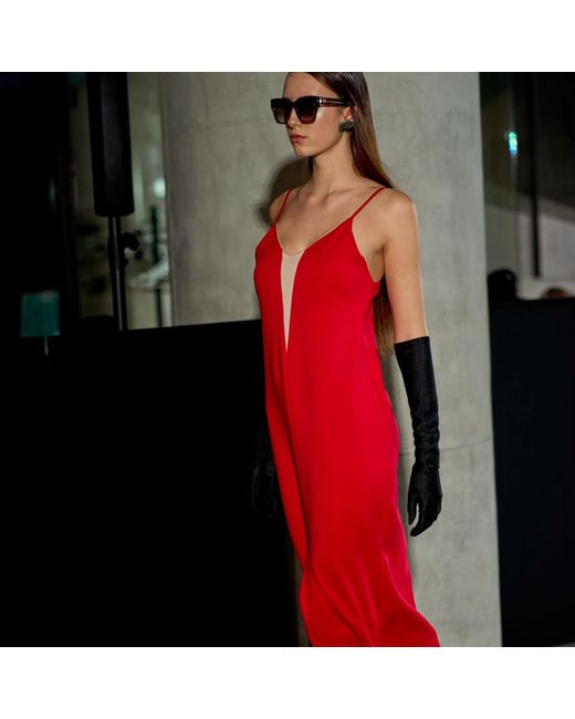 Laura Daili Red Neutrals Scarlet Elegance Maxi Dress