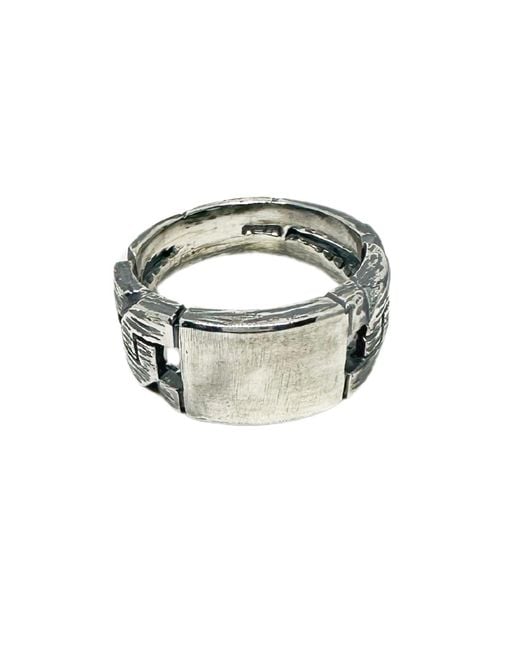 Tg-Jewellery by Tamara Gervasio Green Chain & Plate Ring – Sterling, Handmade for men