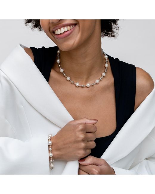 Dower & Hall Metallic Nugget & Freshwater Pearl Bracelet