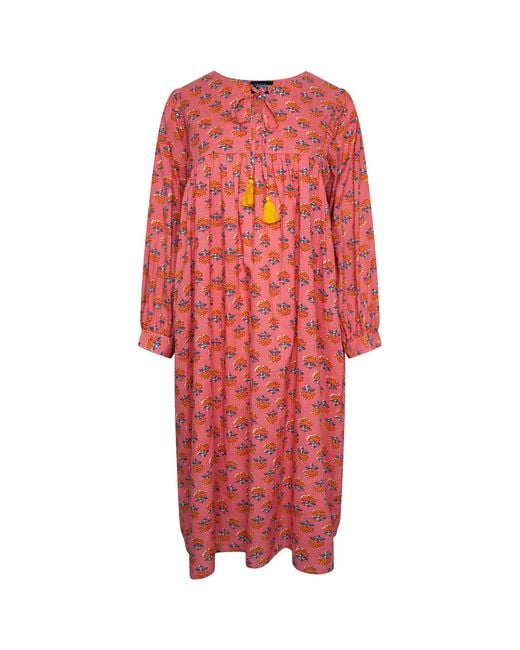 LAtelier London Red Tara Floral Midi Dress