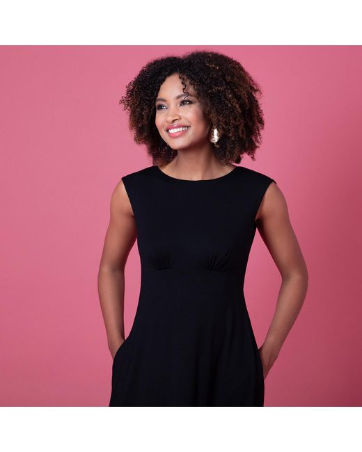 Alie Street London Black Luna Midi Dress With Pockets