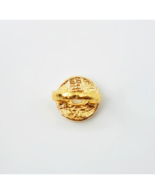 Aurozia Metallic Pearls Of Fortune Coin Plated Pearl Ring