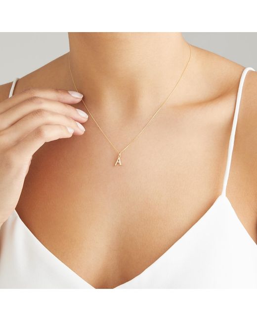 Lily & Roo Metallic Solid Curve Initial Letter Necklace