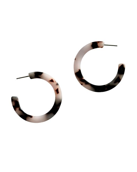 CLOSET REHAB Metallic Hoop Earrings In Tortoise