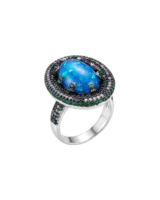 Latelita London Blue Serafina Opal Cocktail Ring