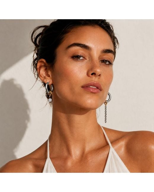 Kirei Metallic Frost Earrings – Stainless Steel & Cubic Zirconia