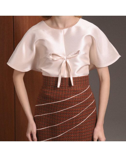 Madebyza Pink Sculptural Top With Bow Details