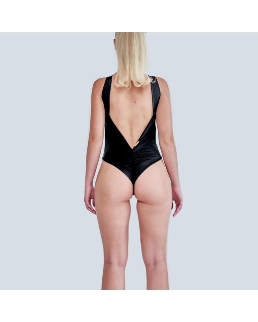 ANTONINIAS Black Venetia One-piece Swimsuit With Cut-out Detailing In