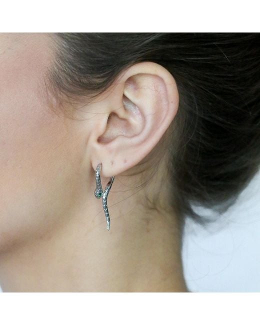 Miss Cecilia White Snake Hoops