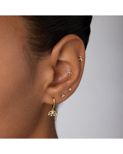 Vanhi Metallic 14K Solid Snake Flat Back Stud