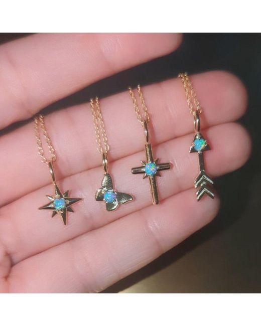 KAMARIA Metallic Opal Star Charm Necklace