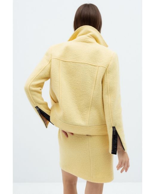 InAvati Natural Biker Style Jacket With Zipper Details