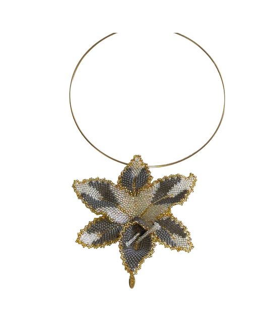 Iliana Arrazola Metallic Orchid Choker, And, Glass Beads, Beaded Jewelry