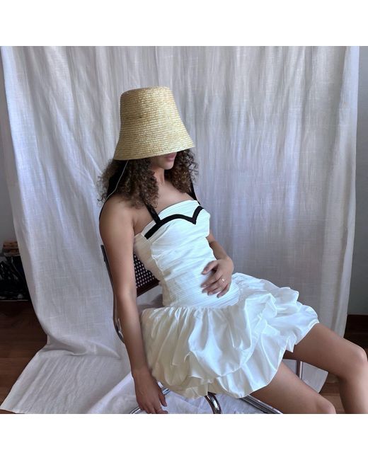 London Atelier Byproduct Natural Neutrals Raffia Lamp Bucket Hat