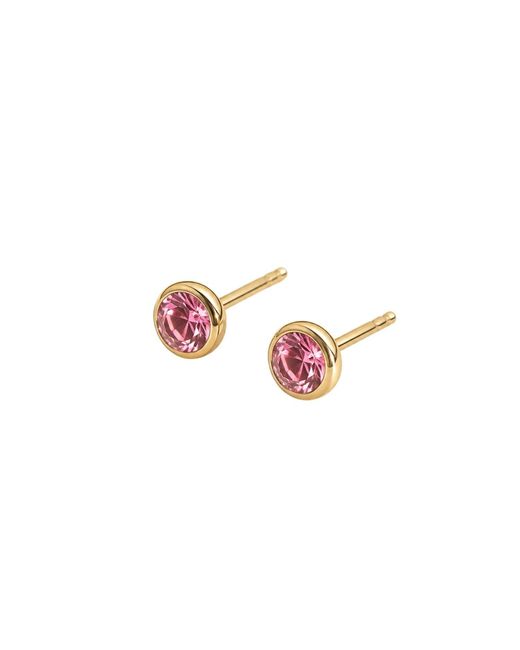Lily Flo Jewellery Pink Sapphire Bezel Set Earrings