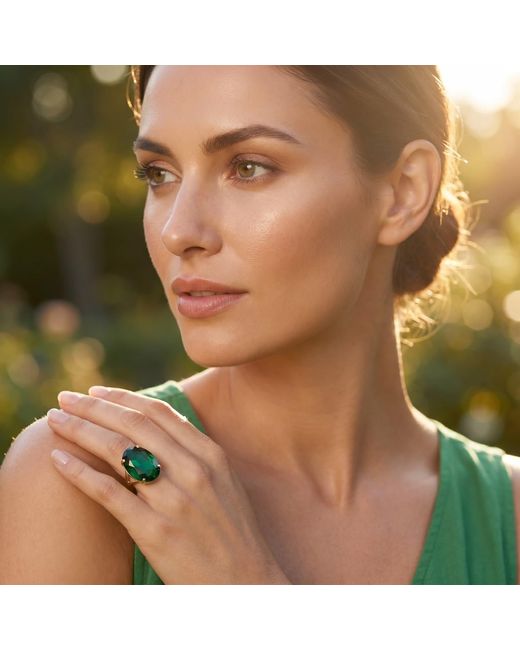 Otazu Green Eva Oval Ring Majestic