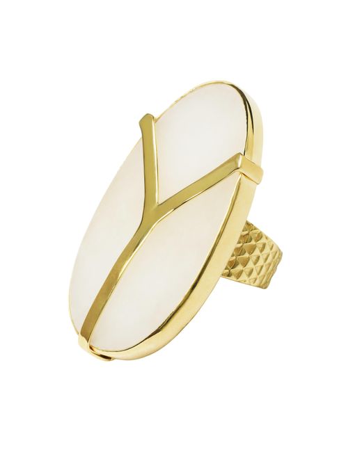 YAA YAA LONDON Metallic Agate Yaa Yaa Adjustable Gemstone Ring