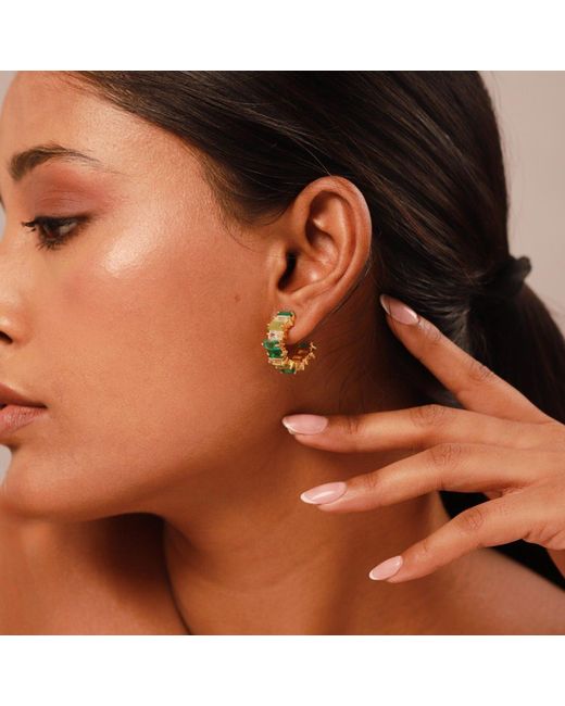 GEM BAZAAR Green Kiara Hoops