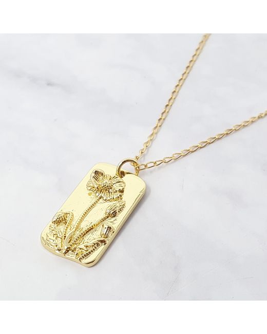 Harfi Metallic Dainty Rose Floral Flower Plated Charm Necklace