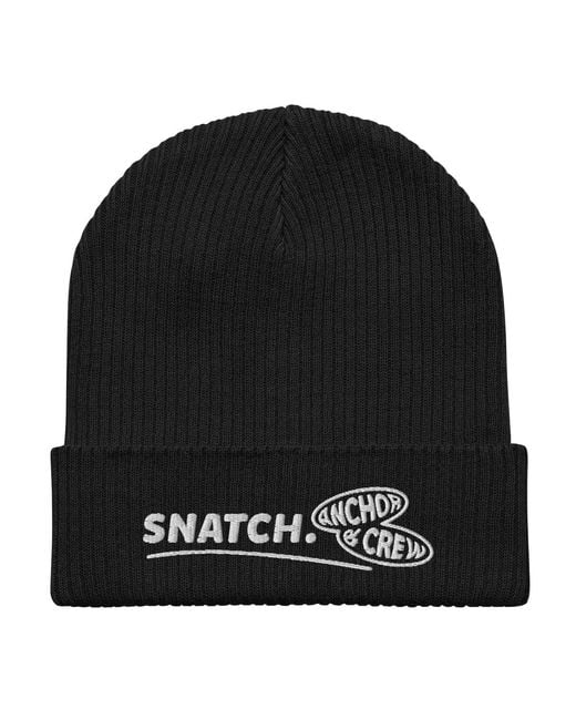 Anchor and Crew Black Snatch Gen. Organic Cotton Embroidered Beanie for men