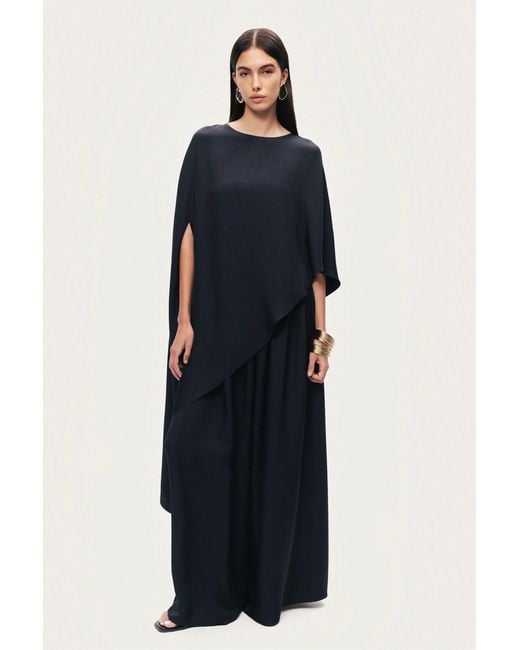 Nocturne Black Elasticated Wide-Leg Pants