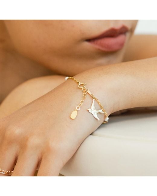 Inari Jewellery Metallic Tinsel Bracelet Freshwater Pearls