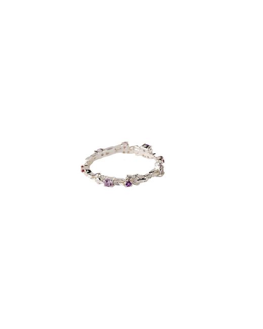 NASI SILVER White Eternity Lilypad & Frog Ring- Dusk Edition