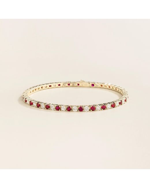 Juvetti Metallic Ciclo Ruby & Diamond Round Tennis Bracelet